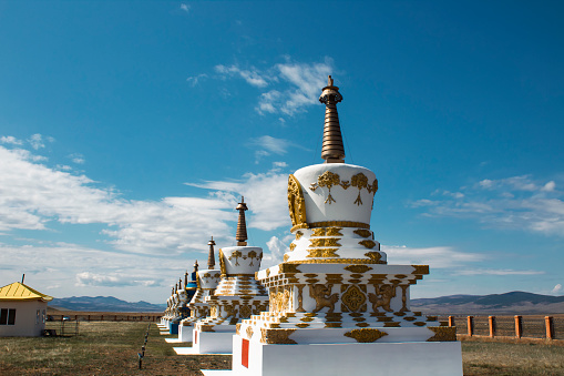 Buddhist stupa in Yangazhin temple in Buryatia