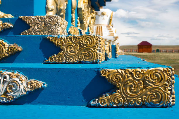 Buddhist stupa in Yangazhin temple in Buryatia