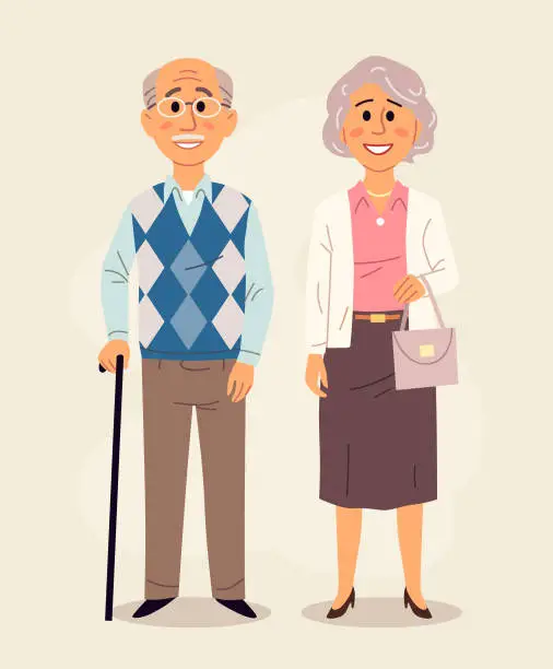 Vector illustration of Senior Couple
