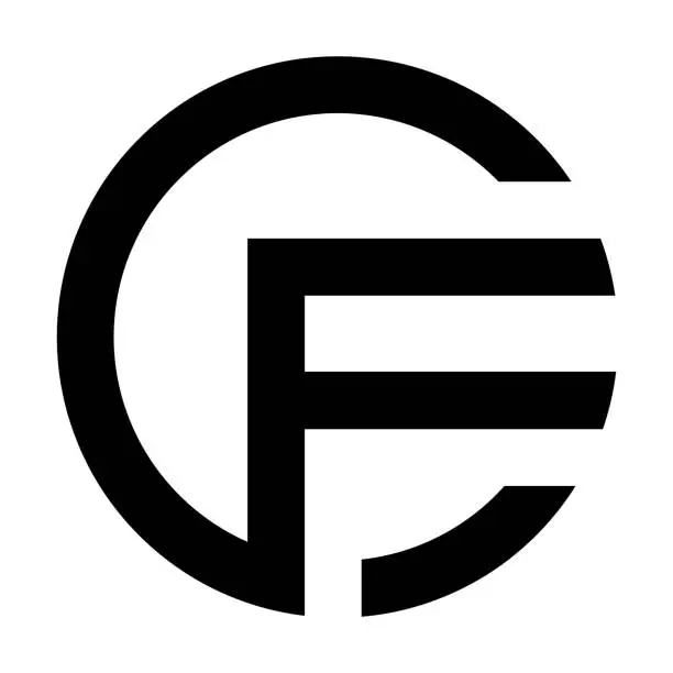 Vector illustration of Professional Innovative Initial CF logo and FC logo. Letter CF or FC Minimal elegant Monogram. Premium Business Artistic Alphabet symbol and sign