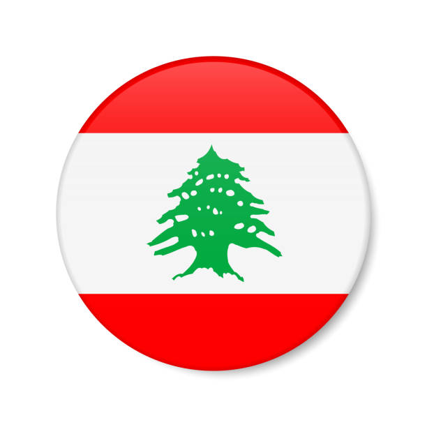 istock Lebanon circle button icon. Lebanese round badge flag. 3D realistic isolated vector illustration 1494826262