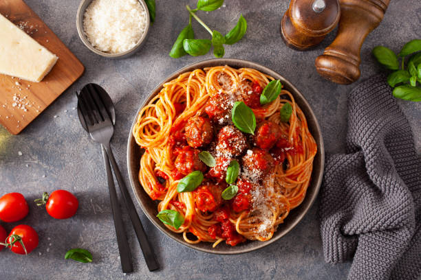 istock spaghetti with meatballs and tomato sauce, italian pasta 1494832797