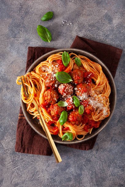 istock spaghetti with meatballs and tomato sauce, italian pasta 1494832898