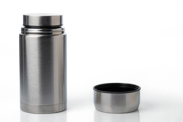istock Stainless-steel vacuum food jar isolated on a white 1494840541