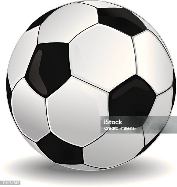 Isolieren Fußball Ball Mit Schatten Stock Vektor Art und mehr Bilder von Aktivitäten und Sport - Aktivitäten und Sport, Anzeigetafel, ClipArt