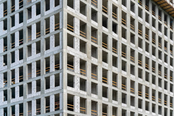 istock Facade of a house under construction. odern building industry. 1494857696