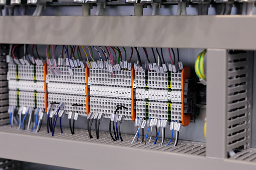 Control Panel Rack Over Head Image Rackmount Plc Control Panel Wiring Close Up Stock Photo - Download ...