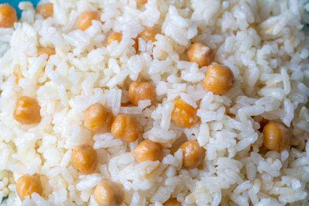 istock Turkish Rice with chickpea served, Turkish name; Nohutlu pilav or pilaf 1494861860