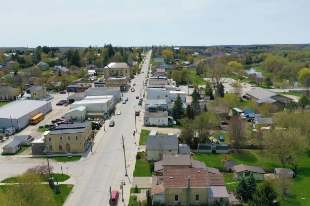 istock Aerial view of Drayton, Ontario, Canada on spring morning 1494864973