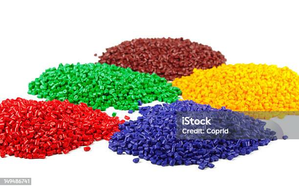 Colourful Plastic Granules Stock Photo - Download Image Now - Granule, Plastic, Polymer