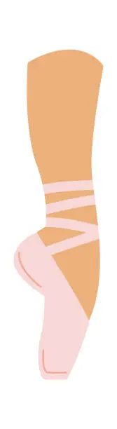Vector illustration of Leg In Pointe Shoes
