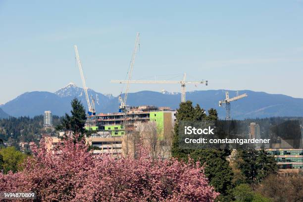 Springtime Commercial Construction In West Coast British Columbia Stock Photo - Download Image Now