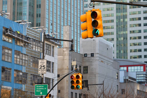 Street traffic lights in New York, USA