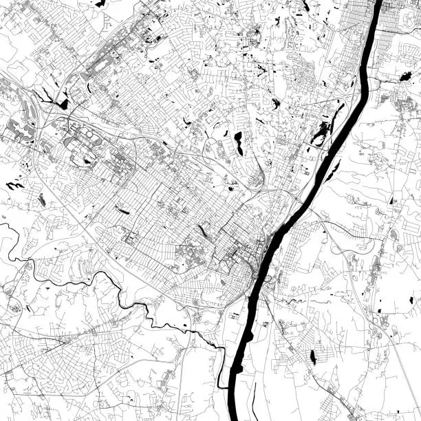 Vector illustration of Albany, New York, USA Vector Map