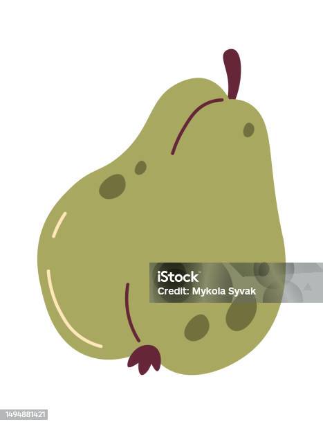 Ripe Pear Fruit Stock Illustration - Download Image Now - Close-up, Cut ...
