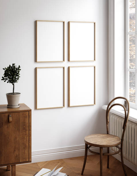 istock Mockup frame in contemporary Scandinavian living room interior 1494886036