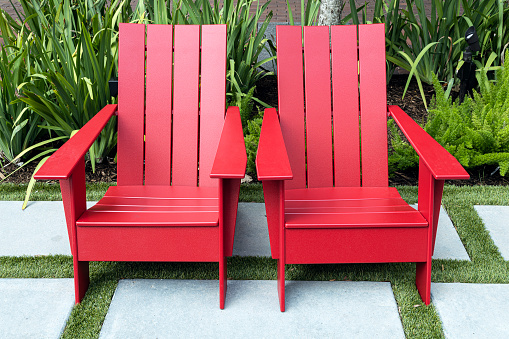 Red Adirondack Style Chairs
