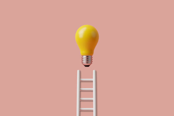 istock The stairs reach a light bulb representing an idea or business on a pastel background 1494890606