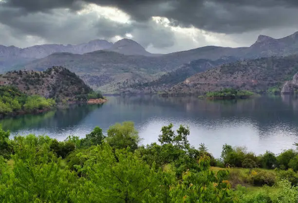 Barrios de Luna Water Reservoir, Leon province, Castile and Leon, Spain