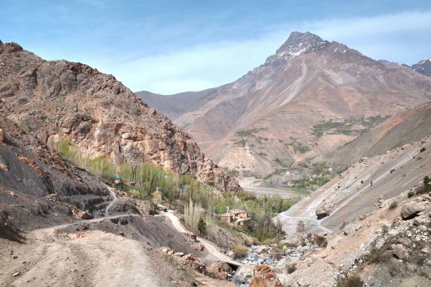 The Fann Mountains  in western region of Tajikistan stock photo