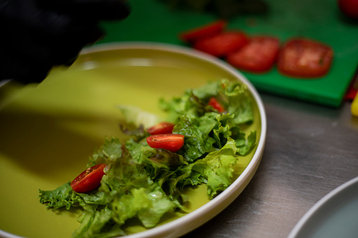 Preparing a salad