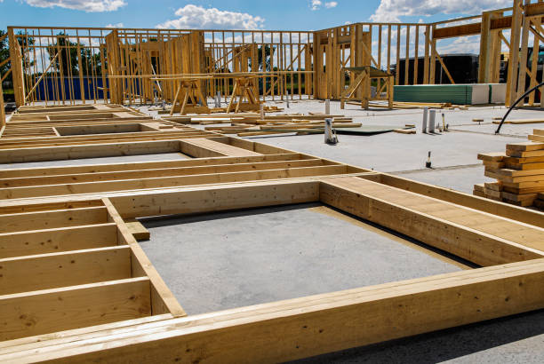 istock Wood framework ready to install for new home. 1494897612