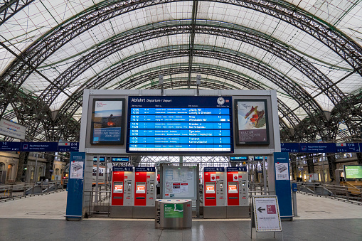 Dresden Germany on November 25, 2022: Dresden Hauptbahnhof  the train station