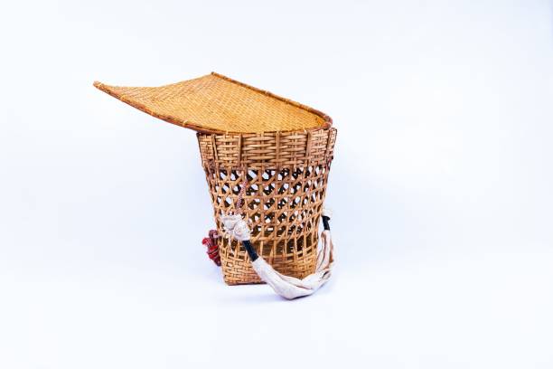 istock Naga bamboo basket on a white background 1494899385