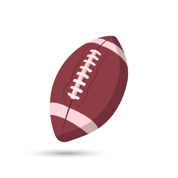 American Football Ball Icon Flat Design. vector art illustration