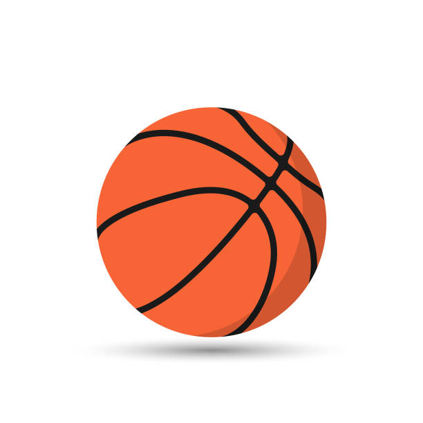 ilustrações de stock, clip art, desenhos animados e ícones de basketball ball flat design. - playing baseball white background action