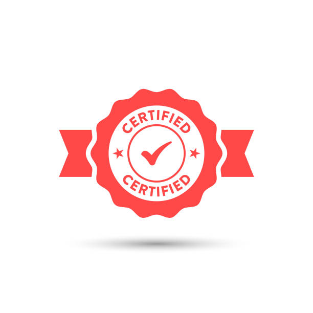 stockillustraties, clipart, cartoons en iconen met certified stamp icon. - stempel-kantoorartikel