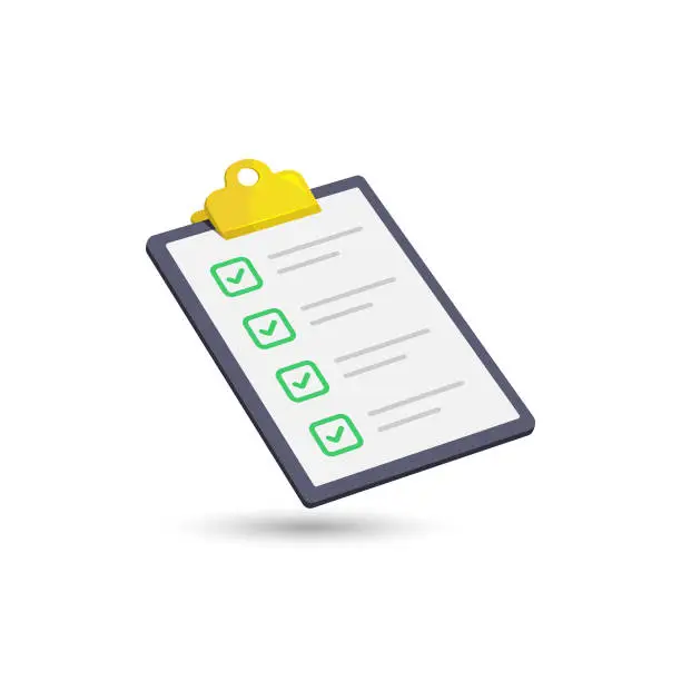 Vector illustration of Checklist or Clipboard Icon Vector Design on White Background.