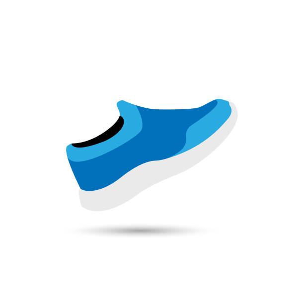 Shoe Icon Vector Design on White Background. Scalable to any size. Vector illustration file. running shoes white background stock illustrations