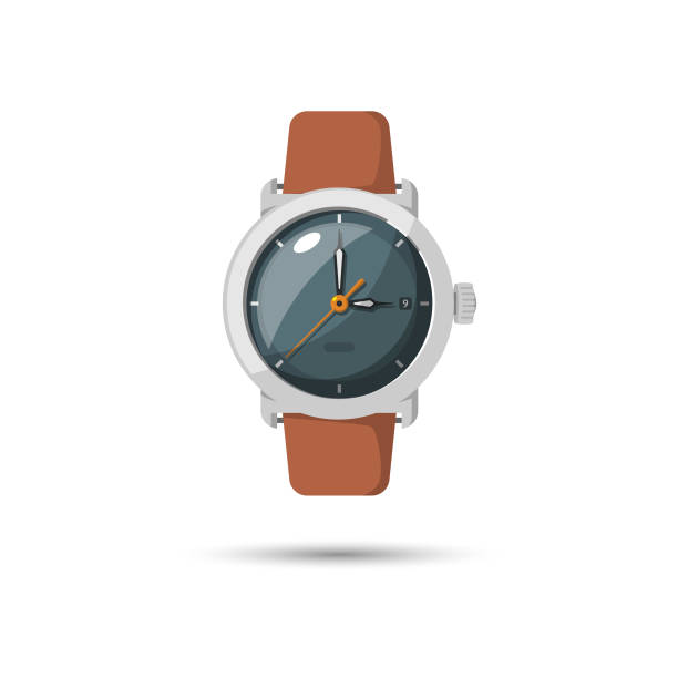 ikona zegarka na rękę. - white background color image alarm clock deadline stock illustrations