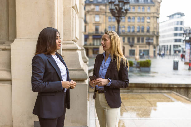 istock Colleagues Connect and Network in Frankfurt's Bustling Business District 1494907363