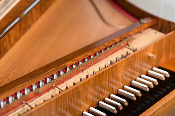 Old harpsichord spinet