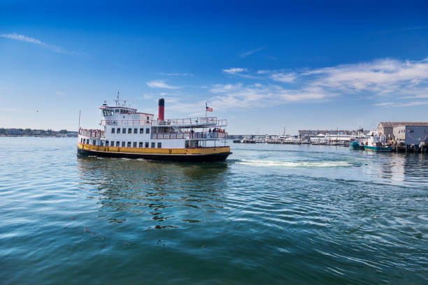 Ferry heading into Casco Bay from the Portland, Maine, dock