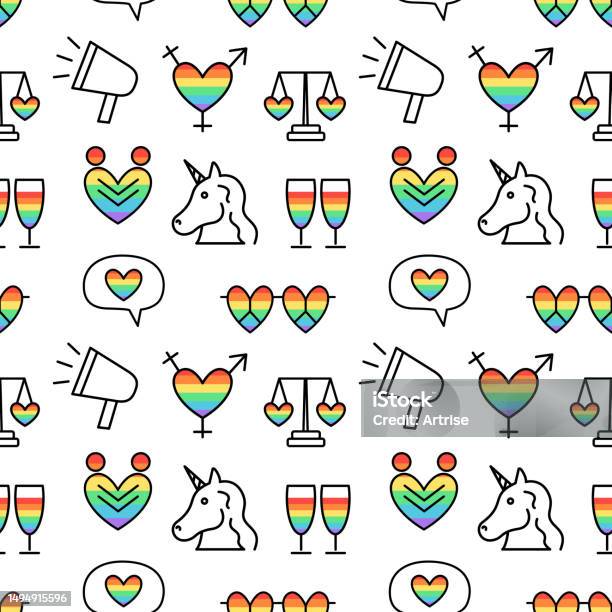 Lgbt Problem Background Image Gay Pride Seamless Pattern Lgbt Rights Background Stock Illustration ...