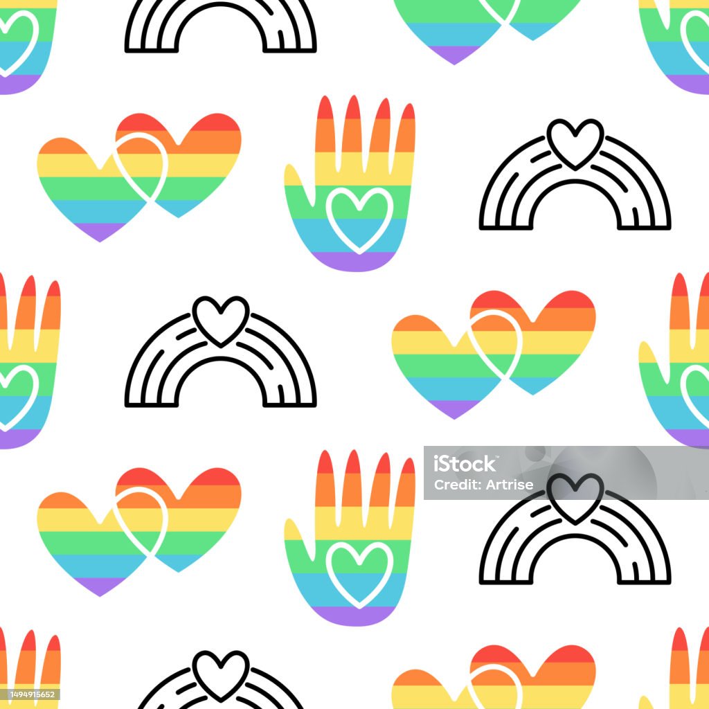 Lgbt Problem Background Image Gay Pride Seamless Pattern Lgbt Rights Background Stock Illustration ...