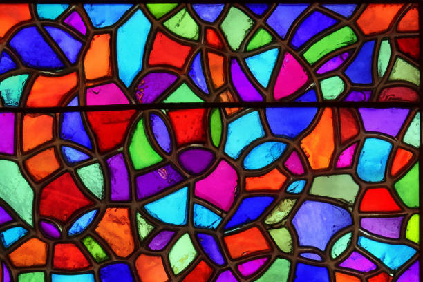 istock Stained glass style colorful pattern fills in a whole screen. 1494920589