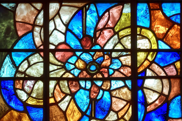 istock Stained glass style colorful pattern fills in a whole screen. 1494920626