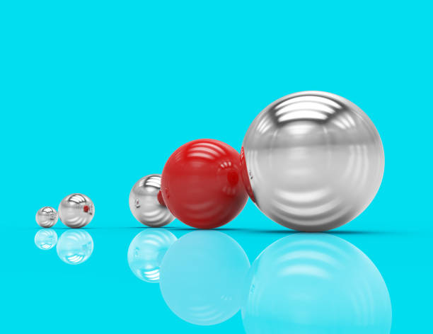 istock Colorful glossy Metallic spheres isolated on blue background 1494921600