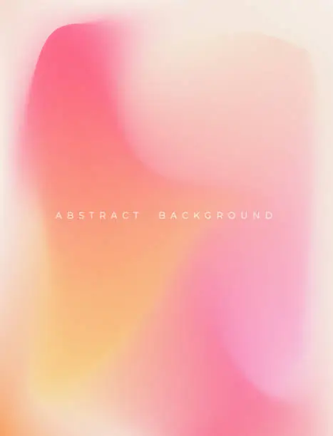 Vector illustration of Holographic pink gradient aura pastel mesh background. Soft blurry pink, yellow and beige design for social media concepts, web, smartphone screen, presentations, banners, posters and prints