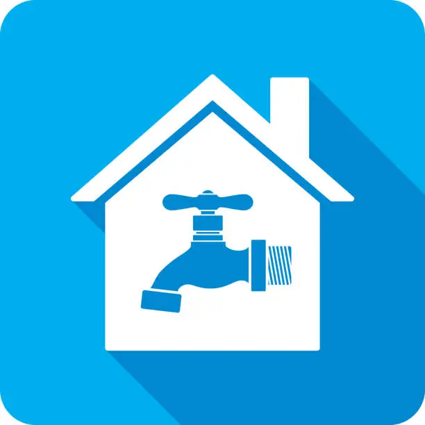 Vector illustration of House Faucet Icon Silhouette 2