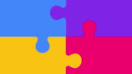istock Simple puzzle animation on white background. the four pieces of the puzzle come together and then diverge 1494925798