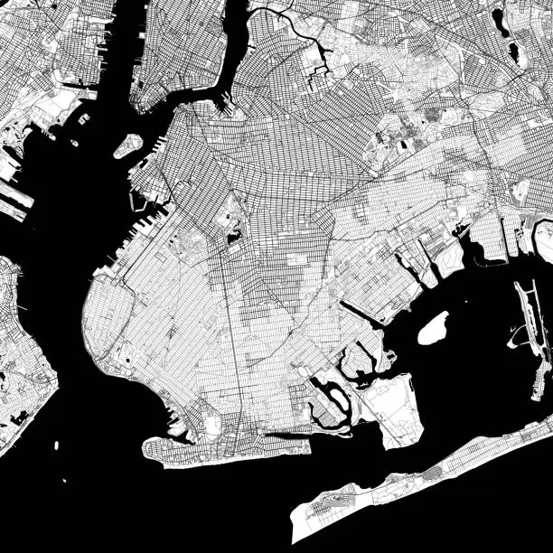 Vector illustration of Brooklyn, New York, USA Vector Map