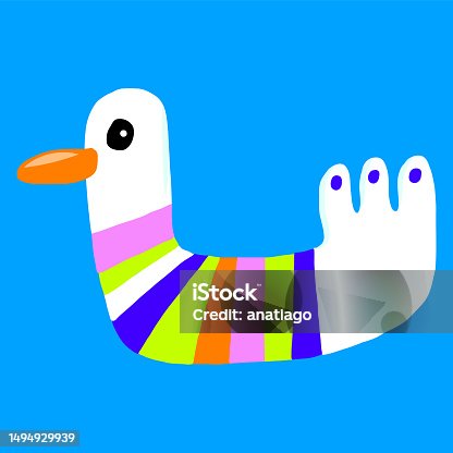 istock Vector illustration of colourful duck 1494929939