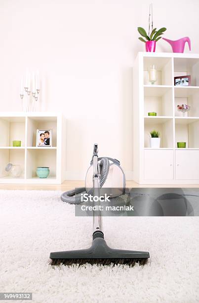 Vacuum Cleaner On White Rug At The Room Stock Photo - Download Image Now - Bright, Carpet - Decor, Clean