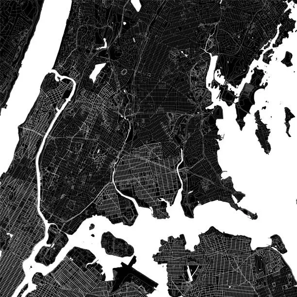 Vector illustration of The Bronx, New York, USA Vector Map