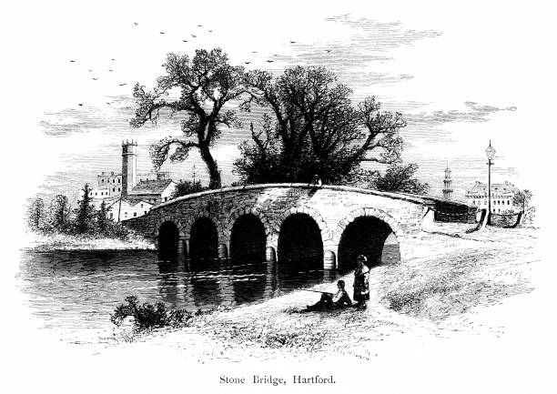 istock Hartford Stone Bridge Connecticut River , Connecticut, United States, American Geography 1494936767